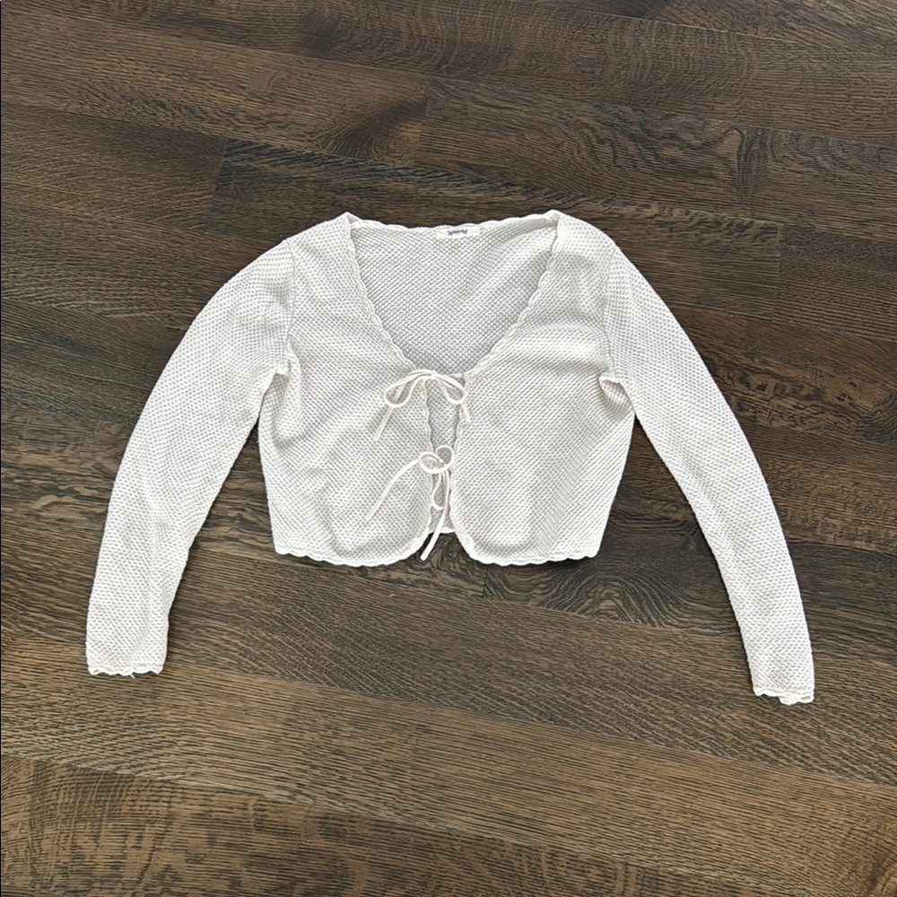 White Knit Long Sleeve Cardigan- Splendid- XS